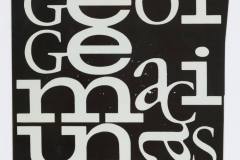 Jurgio Mačiūno kortelės maketas/ Paste/mock-up for George Maciunas name card