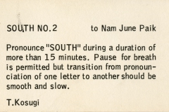 Takehisa Kosugi, South No. 2 (to Nam June Paik) (1964)
